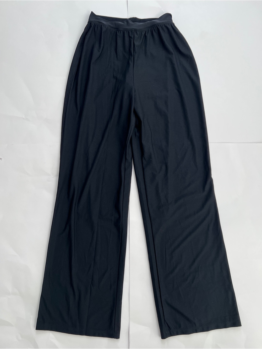 SPANX Black Wide-Leg Pull-On Pants Sz M Lined Compressing shaping NWOT